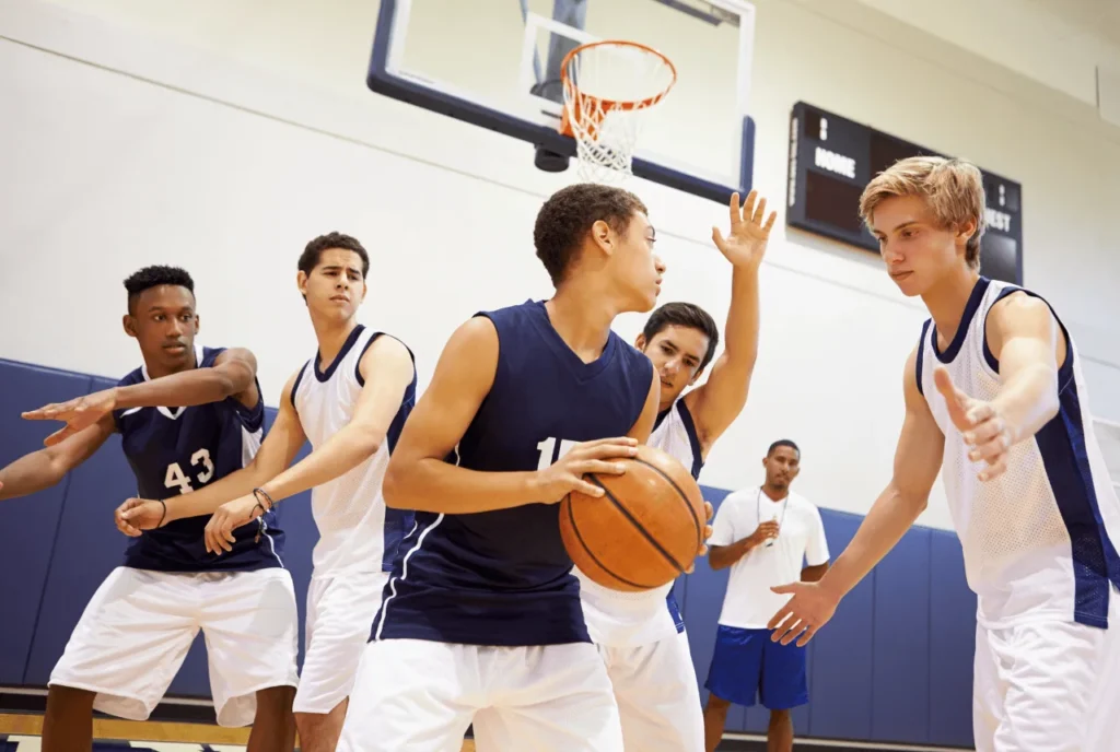 Students Playing Basketball